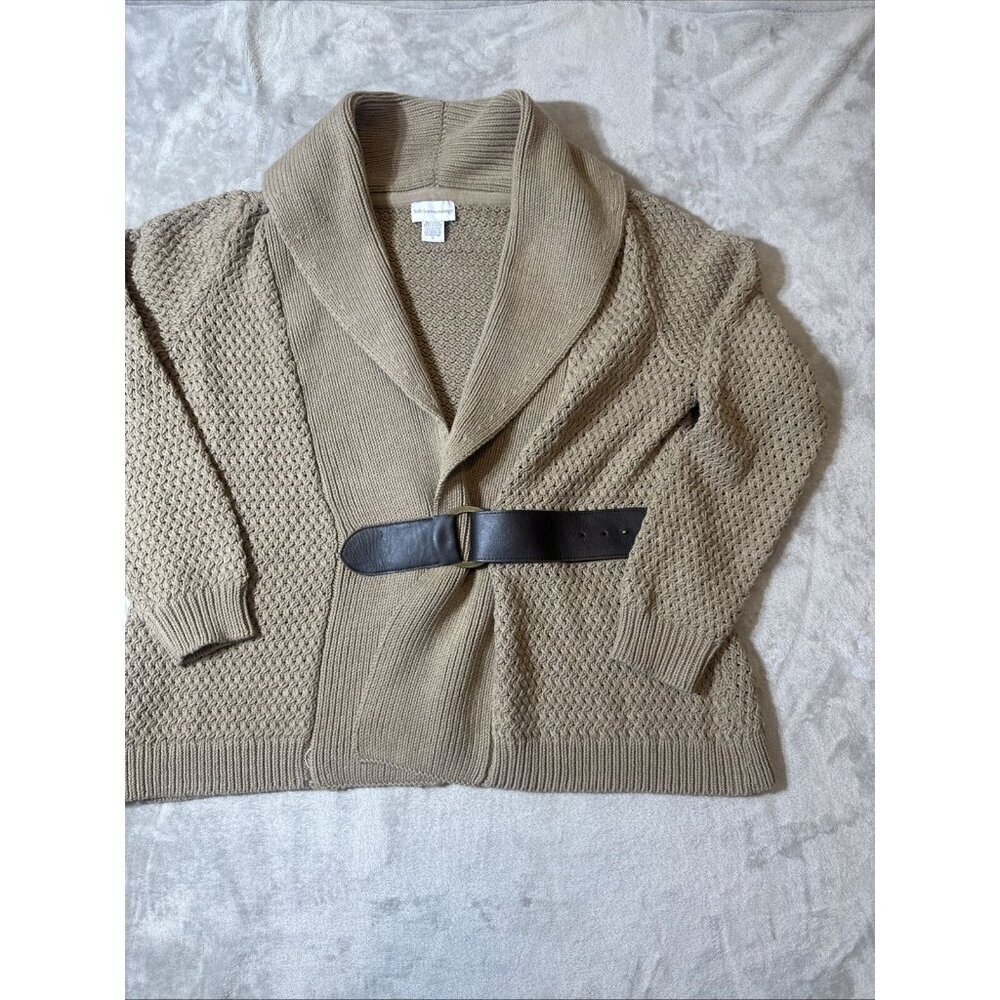 Women’s Soft Surroundings Knitted Cardigan Sweater Belted Brown Plus 1X - Picture 5 of 14